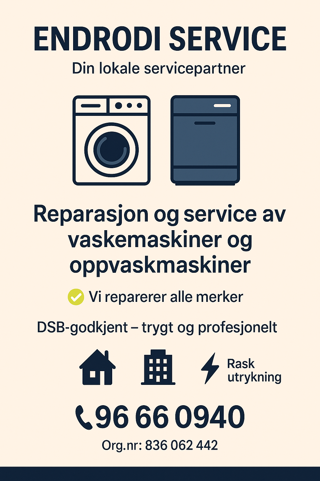 Endrodi Service – reparasjon av vaskemaskiner og oppvaskmaskiner